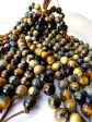 LARGE HOLE BEAD! Natural Tiger Eye Gemstone Beads, 8mm, 10mm, 12mm, Round, Gorgeous Golden Gray Color, Quality Gemstone, Full Length 7.5  Online Hot Sale