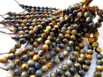 LARGE HOLE BEAD! Natural Tiger Eye Gemstone Beads, 8mm, 10mm, 12mm, Round, Gorgeous Golden Gray Color, Quality Gemstone, Full Length 7.5  Online Hot Sale