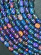 Natural Tibetan Gemstone Bead 13x10mm Barrel Shape Bead, Gorgeous Multicolor Galaxy Purple Blue Color Tibetan Stone Beads, Full Strand 14  Cheap