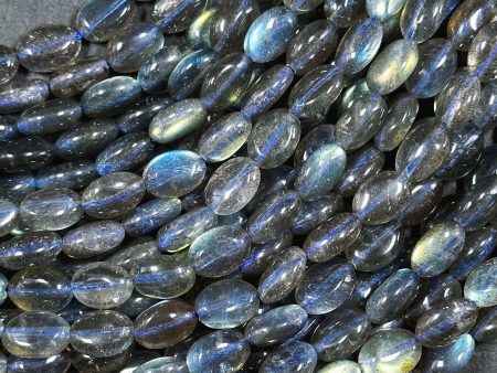 AAA Labradorite Gemstone Bead 11x8mm Oval Shape, Beautiful Natural Gray Color Rainbow Blue Flash Labradorite Excellent Quality Beads 15.5  Online