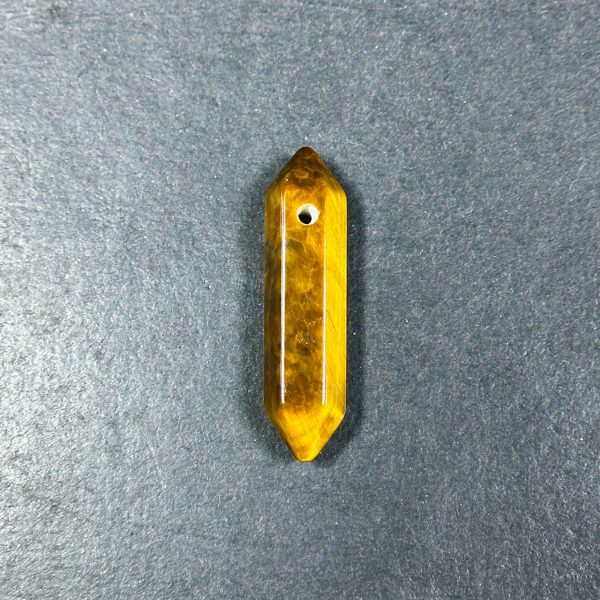 Natural Tiger Eye Gemstone Bead Faceted 33x8mm Double Point Shape Beautiful Natural Golden Brown Tiger Eye Gemstone Bead Focal Pendant Piece Online Sale