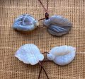 Natural Botswana Agate Leaf shape 17x25mm Gorgeous Gray White Color! Loose Pendant Loose Gemstone Loose Bead Handmade Jewelry Great Quality! For Discount