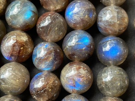 AAA Blue Flash Labradorite Gemstone Bead 6mm 8mm 10mm 12mm Round Bead, Gorgeous Gray Black Color with Blue Flash Labradorite Gemstone Bead, Great Quality Beads Online Sale