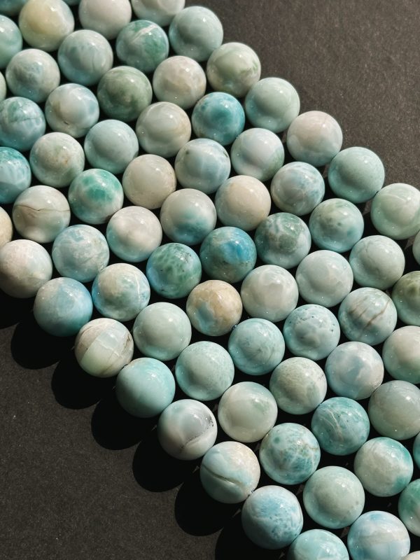 AA+ Natural Larimar Gemstone Round Bead 5mm 6mm 8mm 10mm 12mm Round Bead Beautiful 100% Natural Blue Larimar Bead Larimar Beads Online Sale