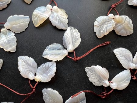 Natural Botswana Agate Leaf shape 17x25mm Gorgeous Gray White Color! Loose Pendant Loose Gemstone Loose Bead Handmade Jewelry Great Quality! For Discount