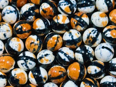 Beautiful Rain Flower Stone Bead 4mm 6mm 8mm 10mm Round Beads, Gorgeous Multicolor Orange Black White Rain Flower Beads Full Strand 15.5  Hot on Sale