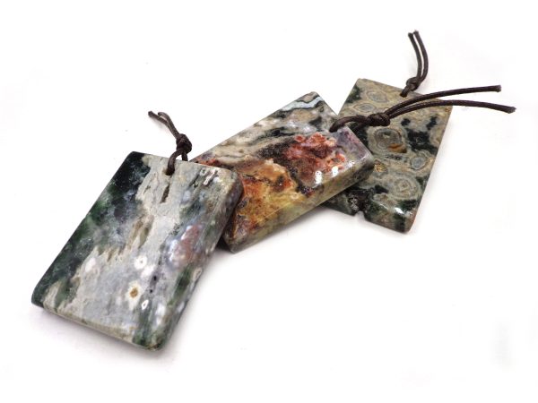 NATURAL Gemstone Ocean Jasper Pendant, Rectangle  59x40mm, 48x34mm, Great for JEWELRY making! AAA Quality! Cheap