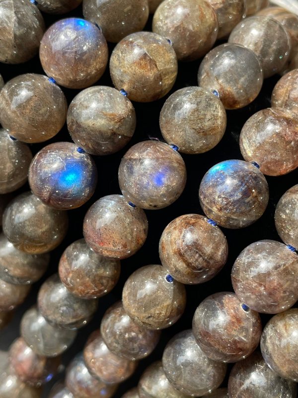 AAA Blue Flash Labradorite Gemstone Bead 6mm 8mm 10mm 12mm Round Bead, Gorgeous Gray Black Color with Blue Flash Labradorite Gemstone Bead, Great Quality Beads Online Sale