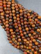 AA+ Natural Hessonite Orange Garnet Gemstone Bead 4mm 6mm 8mm Round Bead, Beautiful Natural Orange Brown Color Garnet Bead Full Strand 15.5  on Sale