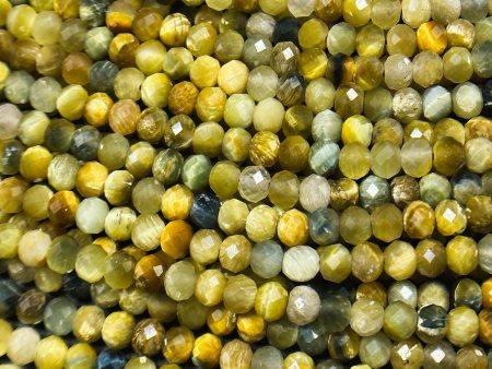 Natural Blue Honey Tiger Eye Gemstone Bead Faceted 4x3mm Rondelle Shape Bead, Gorgeous Natural Honey Yellow Navy Blue Color Tiger Eye Gemstone Beads 15.5  on Sale