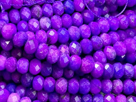 NATURAL Sugilite Gemstone Bead Faceted 8x5mm Rondelle Shape Bead, Gorgeous Purple Color Sugilite Gemstone Beads Full Strand 15.5  Supply