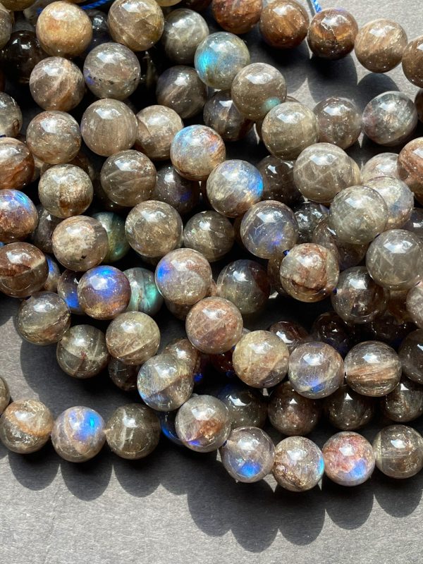 AAA Blue Flash Labradorite Gemstone Bead 6mm 8mm 10mm 12mm Round Bead, Gorgeous Gray Black Color with Blue Flash Labradorite Gemstone Bead, Great Quality Beads Online Sale