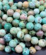 AAA Natural Peru Turquoise Gemstone Bead 8mm 10mm Round Bead, Gorgeous Natural Blue Green Color Turquoise Bead Sale