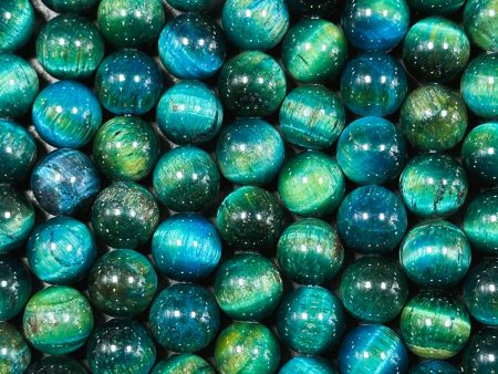 Beautiful Turquoise Green Teal Tiger Eye Gemstone 10mm Round Beads, Gorgeous Turquoise Green Teal Color Tiger Eye Gemstone Beads 15.5  For Discount