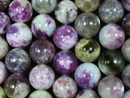 AA Natural Purple Mica Emerald Gemstone Bead 8mm 10mm Round Beads, Beautiful Natural Purple Green Gray Mica Emerald Stone Beads 15.5  Strand Cheap