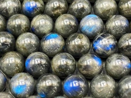 AAA Natural Blue Flash Black Labradorite Gemstone Bead 6mm 8mm 10mm Round Bead, Beautiful Natural Gray Color Blue Flash Labradorite Gemstone Bead For Sale