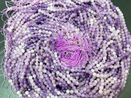 AAA Natural Lepidolite Gemstone Bead Faceted 3mm 4mm 5mm Round Beads, Natural Purple Color Lepidolite Gemstone Bead Sale