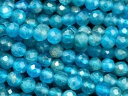 AAA Natural Apatite Gemstone Bead Faceted 3mm Round Beads, Beautiful Natural Blue Color Apatite Gemstone Bead, Full Strand 15.5  Online Sale