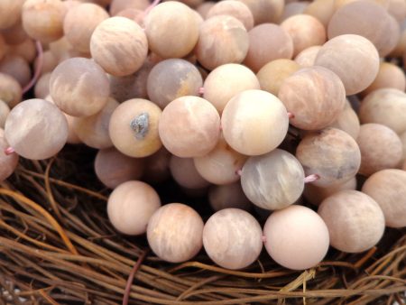 AAA Natural Matte Sunstone Gemstone Bead 10mm 12mm Round Beads, Beautiful Natural Peach Color Matte Sunstone Gemstone Bead 15.5  Cheap