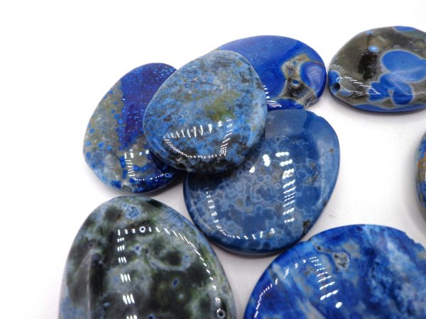 NATURAL Gemstone Ocean Jasper 43x31mm Deep Blue Color Oval Shape, Great Quality Ocean Jasper Pendant Online