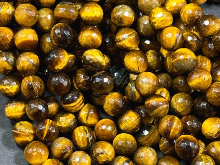 AAA Natural Golden Brown Tiger Eye Gemstone Bead Faceted 4mm 6mm 8mm 10mm 12mm Round Beads Hot on Sale